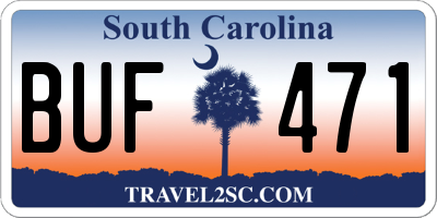 SC license plate BUF471