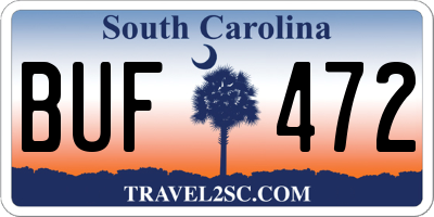 SC license plate BUF472