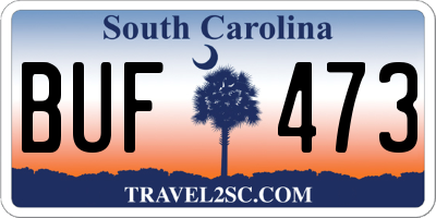 SC license plate BUF473