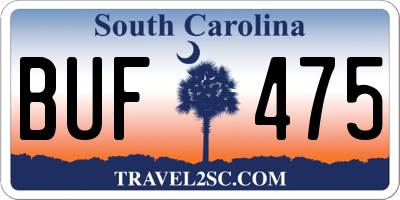 SC license plate BUF475