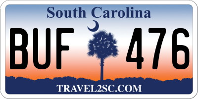 SC license plate BUF476
