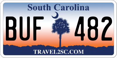 SC license plate BUF482