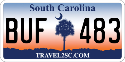 SC license plate BUF483