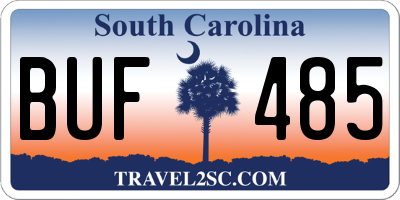 SC license plate BUF485