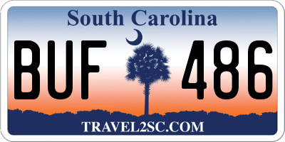 SC license plate BUF486