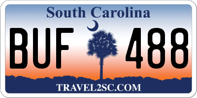 SC license plate BUF488
