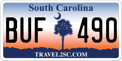 SC license plate BUF490
