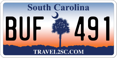 SC license plate BUF491
