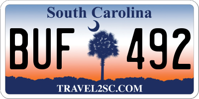 SC license plate BUF492