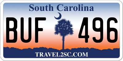 SC license plate BUF496