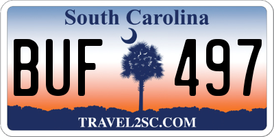 SC license plate BUF497