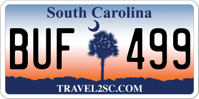 SC license plate BUF499