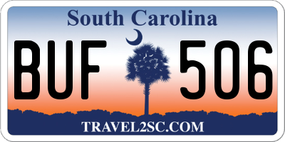 SC license plate BUF506