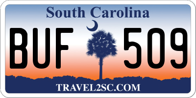 SC license plate BUF509