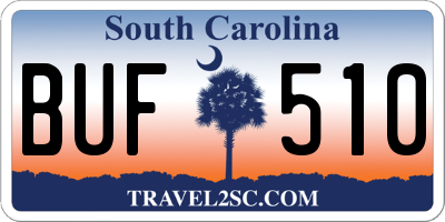 SC license plate BUF510