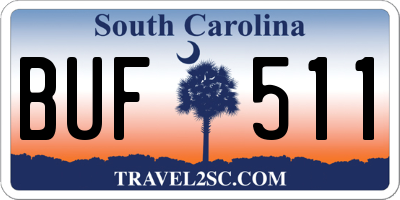 SC license plate BUF511