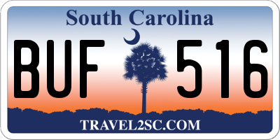 SC license plate BUF516