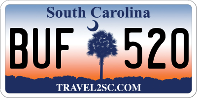 SC license plate BUF520