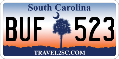 SC license plate BUF523