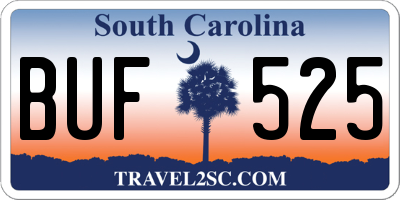 SC license plate BUF525