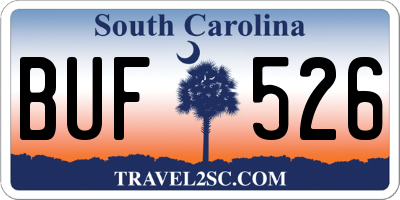 SC license plate BUF526