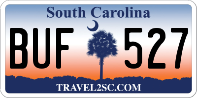 SC license plate BUF527