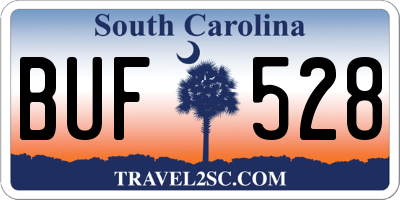 SC license plate BUF528
