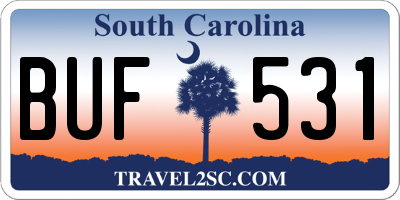 SC license plate BUF531