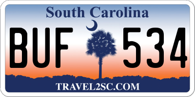 SC license plate BUF534