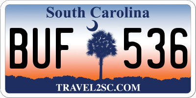 SC license plate BUF536