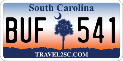 SC license plate BUF541