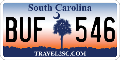 SC license plate BUF546