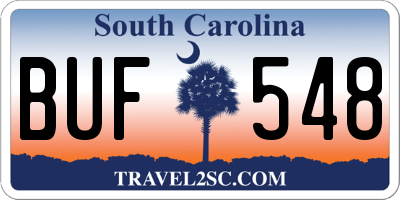 SC license plate BUF548