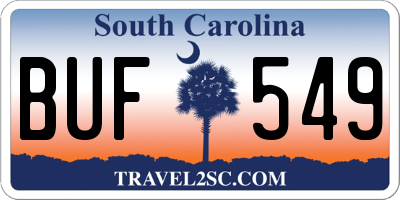 SC license plate BUF549