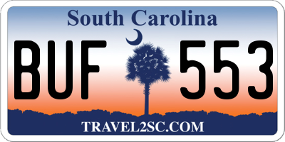 SC license plate BUF553