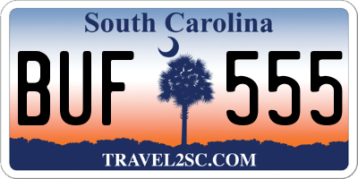 SC license plate BUF555