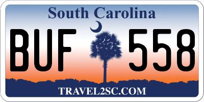 SC license plate BUF558