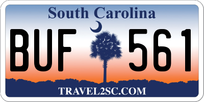 SC license plate BUF561
