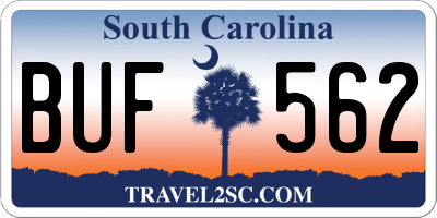 SC license plate BUF562