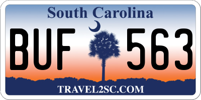 SC license plate BUF563