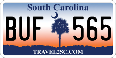 SC license plate BUF565