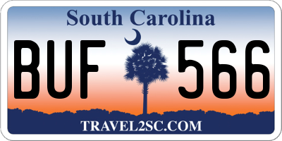 SC license plate BUF566