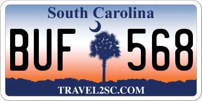 SC license plate BUF568