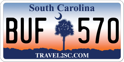 SC license plate BUF570