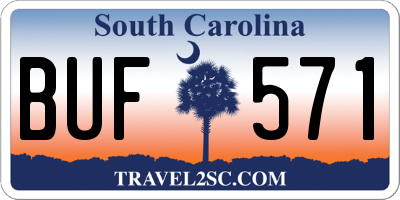 SC license plate BUF571