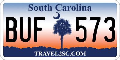 SC license plate BUF573