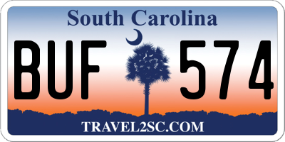 SC license plate BUF574