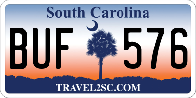 SC license plate BUF576