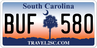 SC license plate BUF580