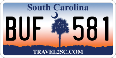 SC license plate BUF581